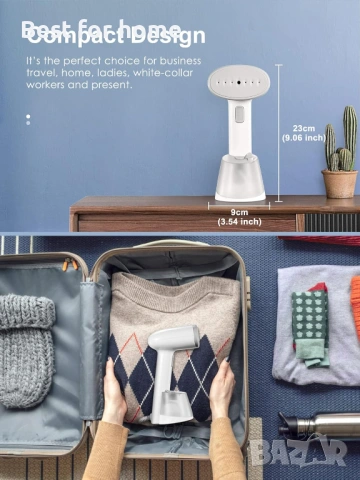 Ръчен уред за гладене с пара, преносим уред за гладене с пара за дома и пътуване, снимка 5 - Ютии - 53744047