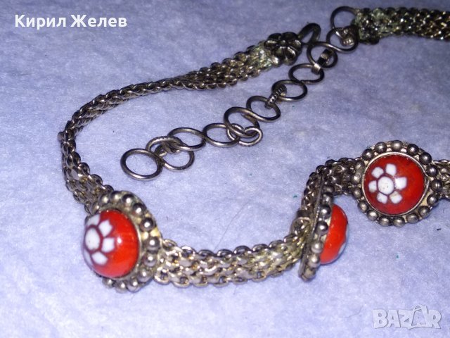 СТАРО РЕТРО ГОТИК АРТ КОЛИЕ ЧОКЪР посребрена благородна стомана с ВЕНЕЦИАНСКО СТЪКЛО МУРАНО 57391, снимка 13 - Антикварни и старинни предмети - 41751670