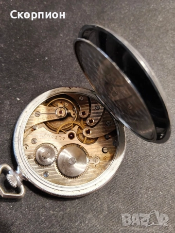 Швейцарски джобен часовник - HRONOMETRE ALTONA - 16 JEWELS, снимка 5 - Джобни - 48925750