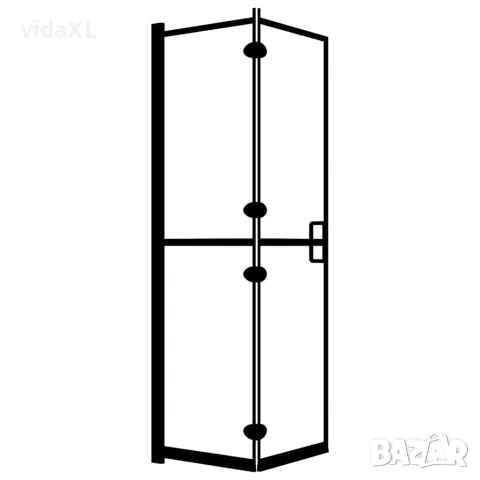 vidaXL Сгъваем душ параван, ESG стъкло, 80x140 см, черен