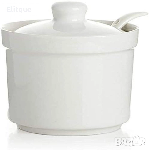 Порцеланова купичка с капак и лъжичка, снимка 8 - Сервизи - 52898105