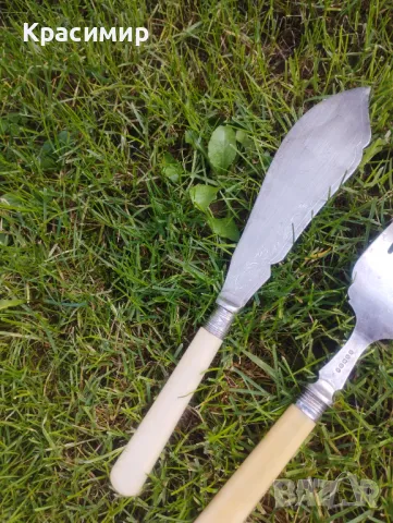 Викториански посребрени прибори. 📐Нож/шпатула 28 см 📐Вилица 24,5 см 💰 20 лв. за бр./ЗАЕДНО за 30 , снимка 6 - Антикварни и старинни предмети - 48082703