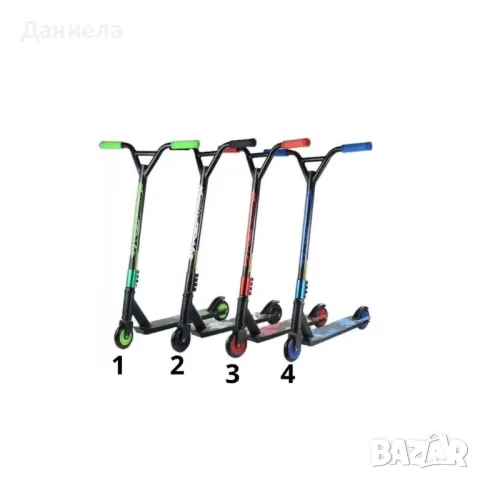 Усилена тротинетка за трикове с метална спирачка и гумени ръкохватки., снимка 5 - Скутери и тротинетки - 48517370
