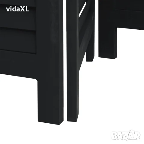 vidaXL Разделител за стая, 5 панела, черен, дърво пауловния масив, снимка 7 - Паравани - 56147332