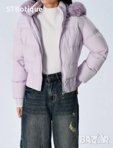 🧥 Дамско елегантно зимно яке с плюшена качулка – STBoutique ❄️ , снимка 8 - Якета - 52207471