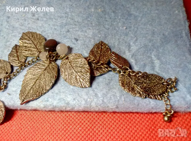 ЕФЕКТНА ЗЛАТИСТА ФЛОРАЛНА ВИНТИДЖ АРТ СТИЛ ГРИВНА 47449, снимка 7 - Гривни - 47336452