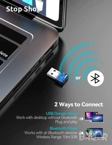 TECKNET  Bluetooth слушалка с шумопотискане на микрофон офис Call center, снимка 5 - Bluetooth слушалки - 40603059