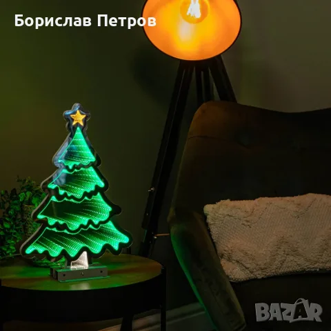 LED коледна елха с 3D светлинен ефект – модерна празнична декорация за дома, снимка 3 - Декорация за дома - 56215613