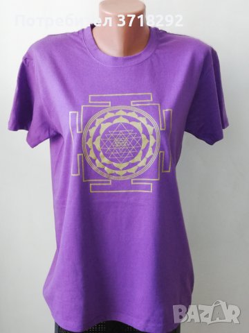 Йога-тениски с Шри Янтра, снимка 5 - Тениски - 40533836
