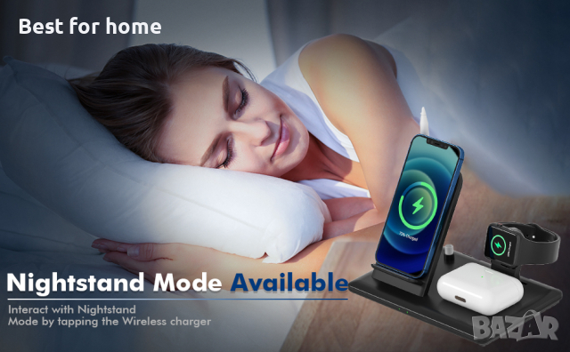 Безжично зарядно/ докинг станция Hoidokly 4 в 1, снимка 11 - Безжични зарядни - 44767844