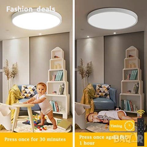 Нова LED таванна светлина 24W с  дистанционно управление Дом Офис, снимка 5 - Лампи за таван - 41763050