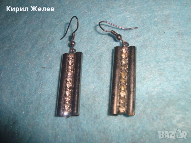 СТАРИ СРЕБРИСТИ КРИСТАЛНИ ФЕШЪН АРТ ОБЕЦИ 26813, снимка 7 - Обеци - 34831038