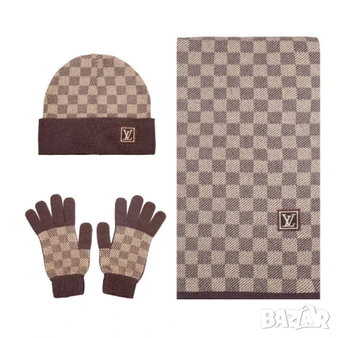 шапка, шал и ръкавици louis vuitton 