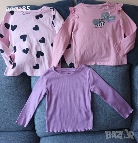 Лот 3 нови блузки р-р 104см.
