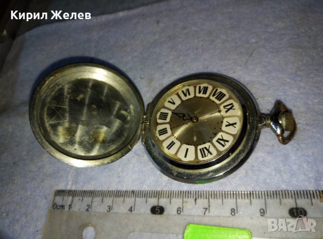МОЛНИЯ Стар Мех. РУСКИ ДЖОБЕН ЧАСОВНИК МЪЛНИЯ СССР с ОРНАМЕНТИРАНИ КАПАЦИ и РИМСКИ ЦИФЕРБЛАТ 17192, снимка 5 - Антикварни и старинни предмети - 42136539