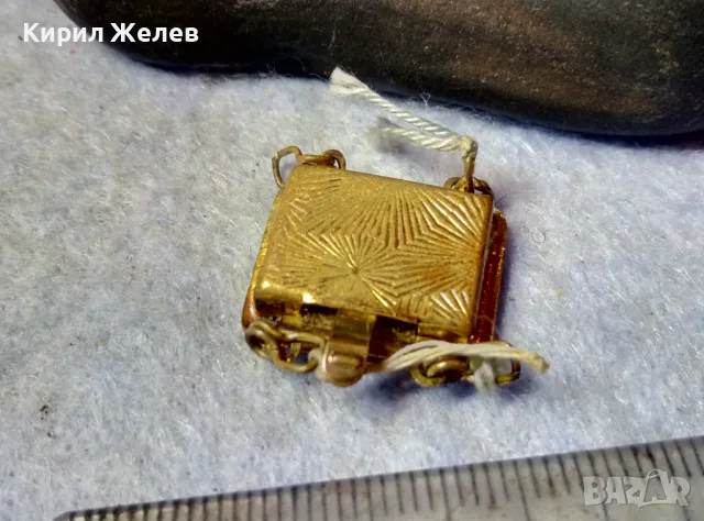 Старинна ОРНАМЕНТИРАНА ПОЗЛАТЕНА БРОНЗОВА ЗАКОПЧАЛКА КАРАБИНКА от / за РЕТРО ОГЪРЛИЦА КОЛИЕ 48817, снимка 7 - Антикварни и старинни предмети - 48818752