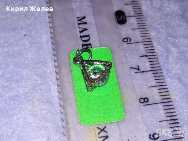 ПОСРЕБРЕН МЕДЕН АРТ МЕДАЛЬОН с ВГРАДЕН БРИЛЯНТНО ФАСЕТИРАН ИСКРЯЩ ЦИРКОН и СТОМАНЕНА ХАЛКИЧКА 19312, снимка 4 - Колиета, медальони, синджири - 39226440