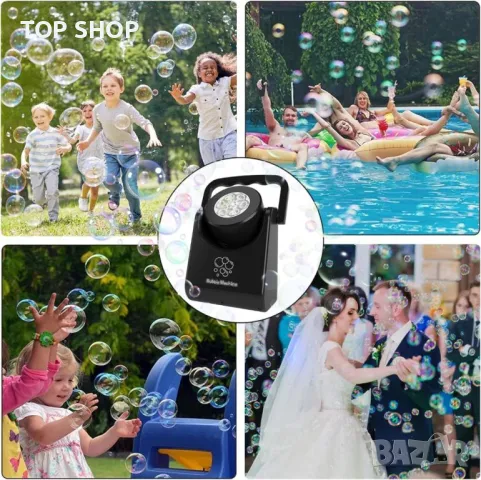 Електрическа машина за мехурчета, регулиране на 90°, с батерии (черна), снимка 6 - Фигурки - 49944956