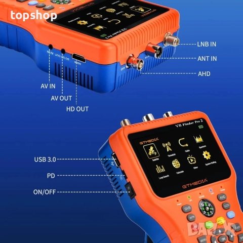 GT Media V8 Finder Pro Сателитен детектор, TV DVB-S2X/S2/S/T2/T/C приемник на сигнал, H.264 цифров.., снимка 4 - Части и Платки - 51562965