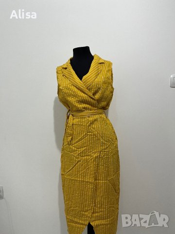 Жълта дамска рокля, снимка 5 - Рокли - 41772825