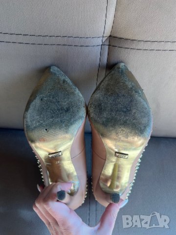 Дамски обувки бежови на ток с шипове ! , снимка 13 - Дамски обувки на ток - 42623669
