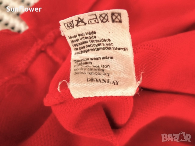 Оригинална червена памучна поло тениска Lacoste размер 5 - L  , снимка 5 - Тениски - 51870355