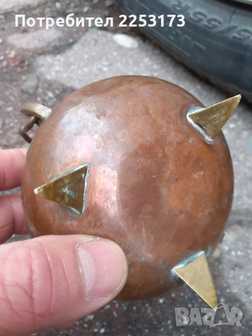 Малък меден съд с бронзова дръжка, снимка 3 - Декорация за дома - 39857608