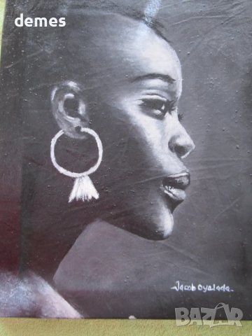 Портрет на жена-африканка-картина с маслени бои-серия, снимка 2 - Картини - 48449356