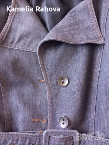 Дълго дънково палто, снимка 3 - Палта, манта - 47773466