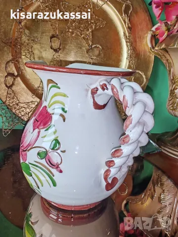 Красива каничка с плетена дръжка и свежи цветове., снимка 3 - Други - 48815857