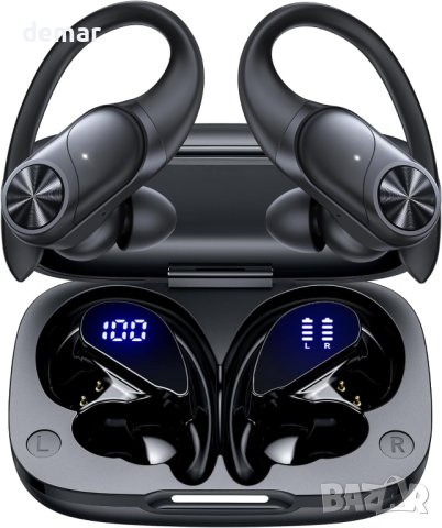 GameXtrem Безжични слушалки Bluetooth с калъф за безжично зареждане,IPX7 водоустойчиви, бели и черни, снимка 2 - Bluetooth слушалки - 44500069