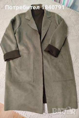 Зелено-каки сако/манто F&F –  размер L - XL, снимка 2 - Сака - 53495270