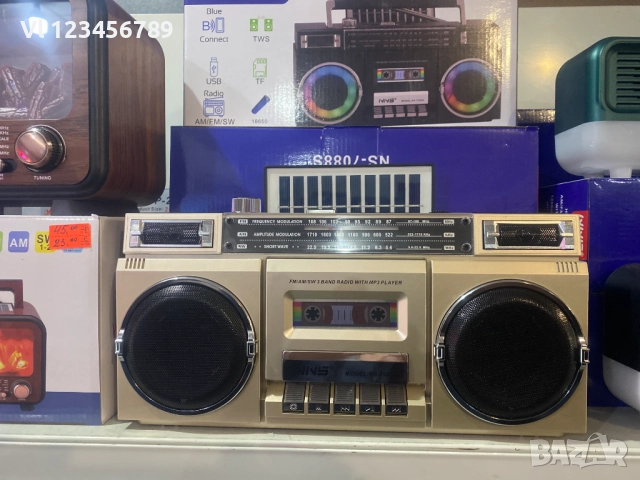 Ретро радио с дизайн на класически радиокасетофон -NNS 7088S, снимка 7 - Радиокасетофони, транзистори - 52448432