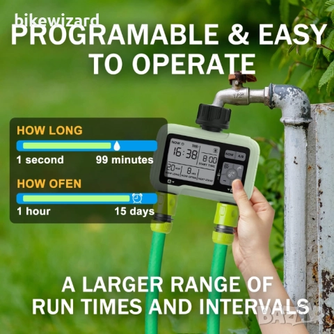 Компютър за напояване Kazeila, 2 връзки, 2 отделни програми програмируем часовник за напоява НОВ, снимка 5 - Напояване - 51727040