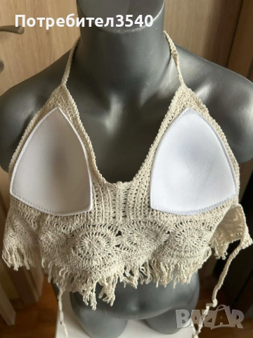 Мрежест бежов топ с гол гръб, снимка 8 - Корсети, бюстиета, топове - 53577250