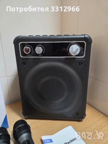 Чисто нова блутут караоке колонка Vosoco T-03 с два безжични микрофона. , снимка 3 - Тонколони - 53747560