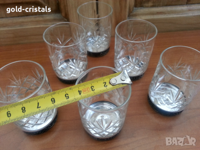 Руски кристални чаши чашки  с посребрена основа , снимка 4 - Антикварни и старинни предмети - 36241205