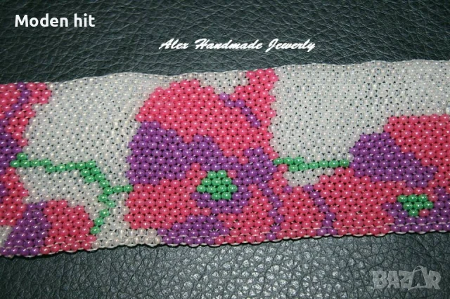 Ръчна изработка. Гривна орхидеи., снимка 3 - Гривни - 50871538