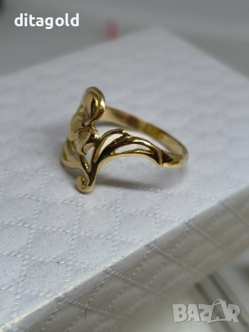 Нов 14К златен пръстен, български модел, 2.90 гр цена 500 лв, снимка 2 - Пръстени - 52708332
