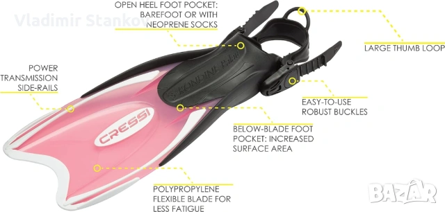 Комплект маска, плавници и шнорхел Креси, снимка 4 - Водни спортове - 53518203