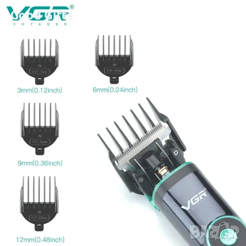 Машинка за подстригване VGR V-671 – Професионален модел с LED дисплей, 400 мин. работа и база за зар, снимка 5 - Машинки за подстригване - 50400500