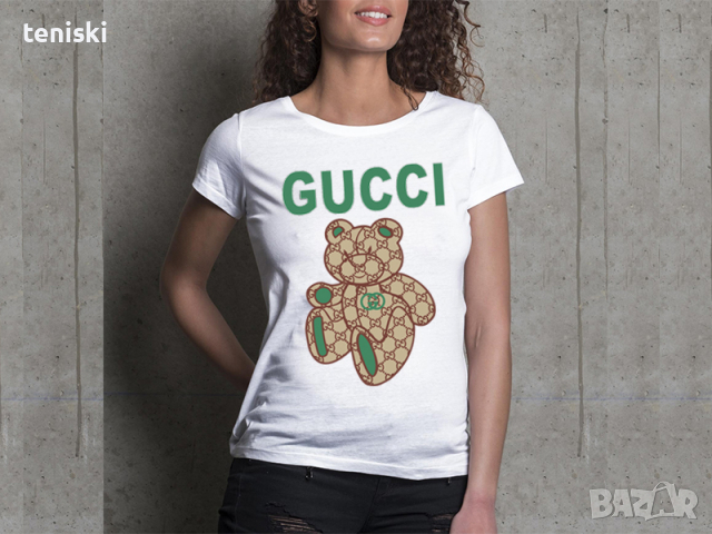  Тениски GUCCI BEAR принт 2 модела , снимка 3 - Тениски - 36297932