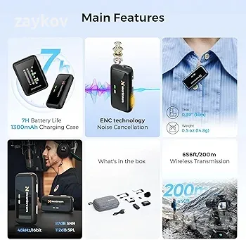 Безжична петлична микрофонна система NearStream, снимка 2 - Друга електроника - 48468357