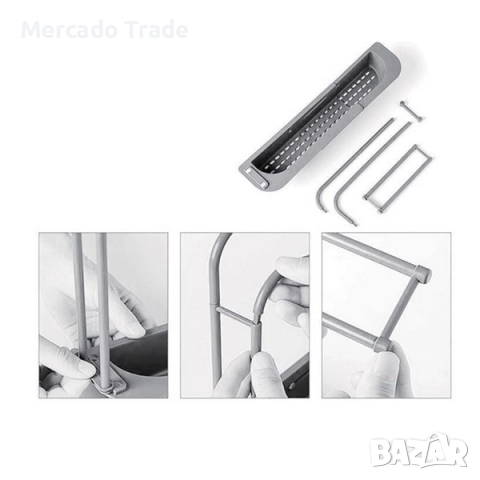 Поставка - Органайзер за мивка Mercado Trade, Разтегателен, Сив, , снимка 3 - Органайзери - 52108726
