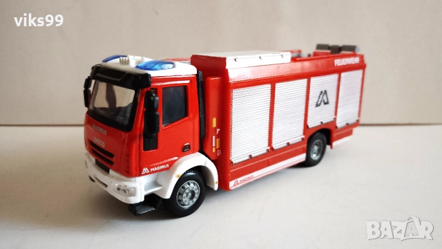 Iveco Magirus RW Feuerwehr Bburago - Мащаб 1:50, снимка 2 - Колекции - 52670816