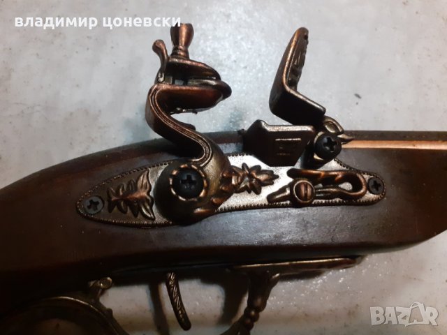 Красив кремъчен пистолет-запалка,пищов,оръжие, снимка 3 - Антикварни и старинни предмети - 44294837