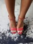 Червени сандали на платформа , снимка 10