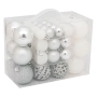 Комплект коледни топки сребристи и бели 3–6 см 50 бр._1184596, снимка 1