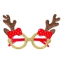 Коледни очила с еленски рога и червени панделки_1196929, снимка 1