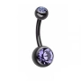 Черен пиърсинг за пъпа с цирконий, снимка 8